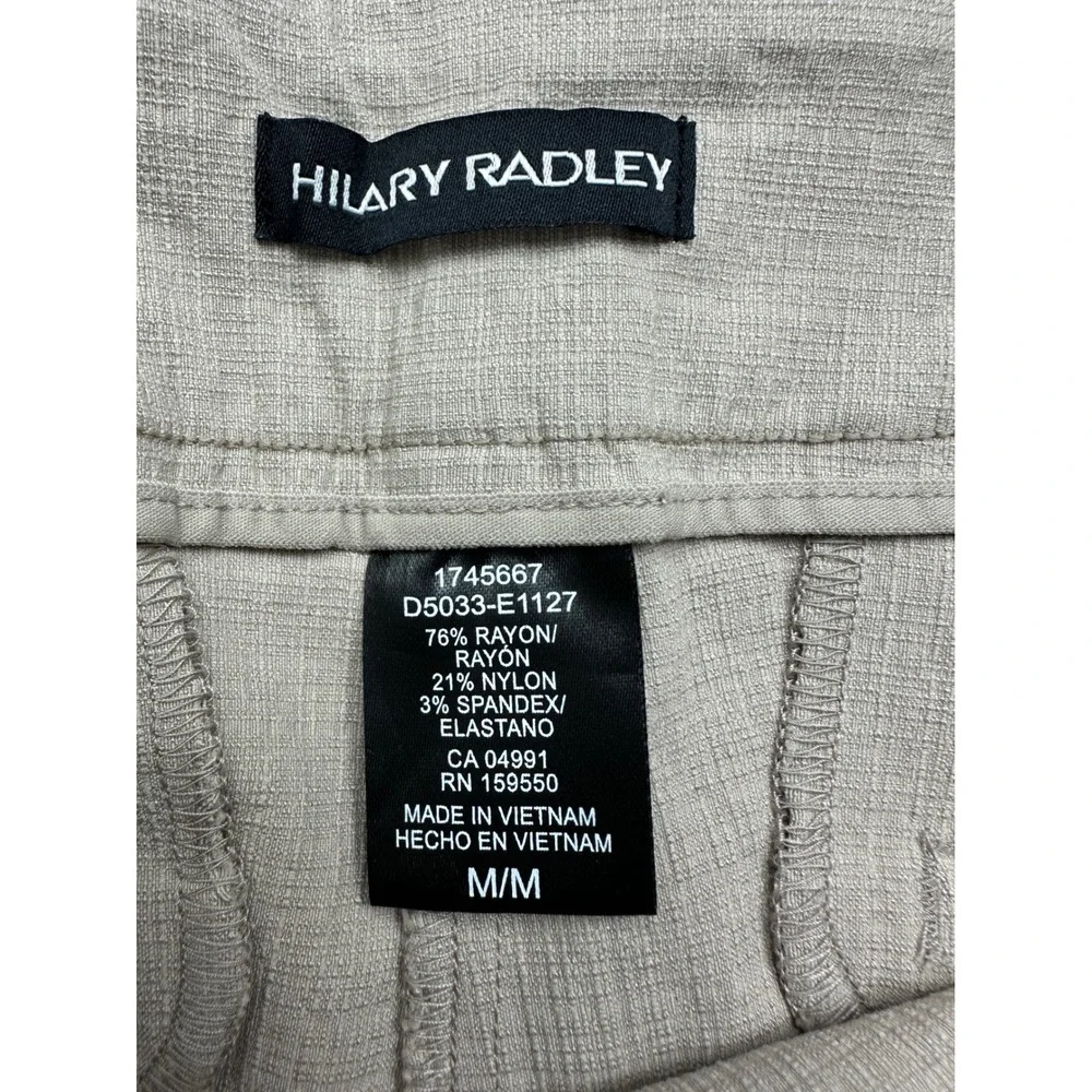 Hilary Radley Bermuda Shorts Womens Medium Beige Textured Pull On D5033-E1127